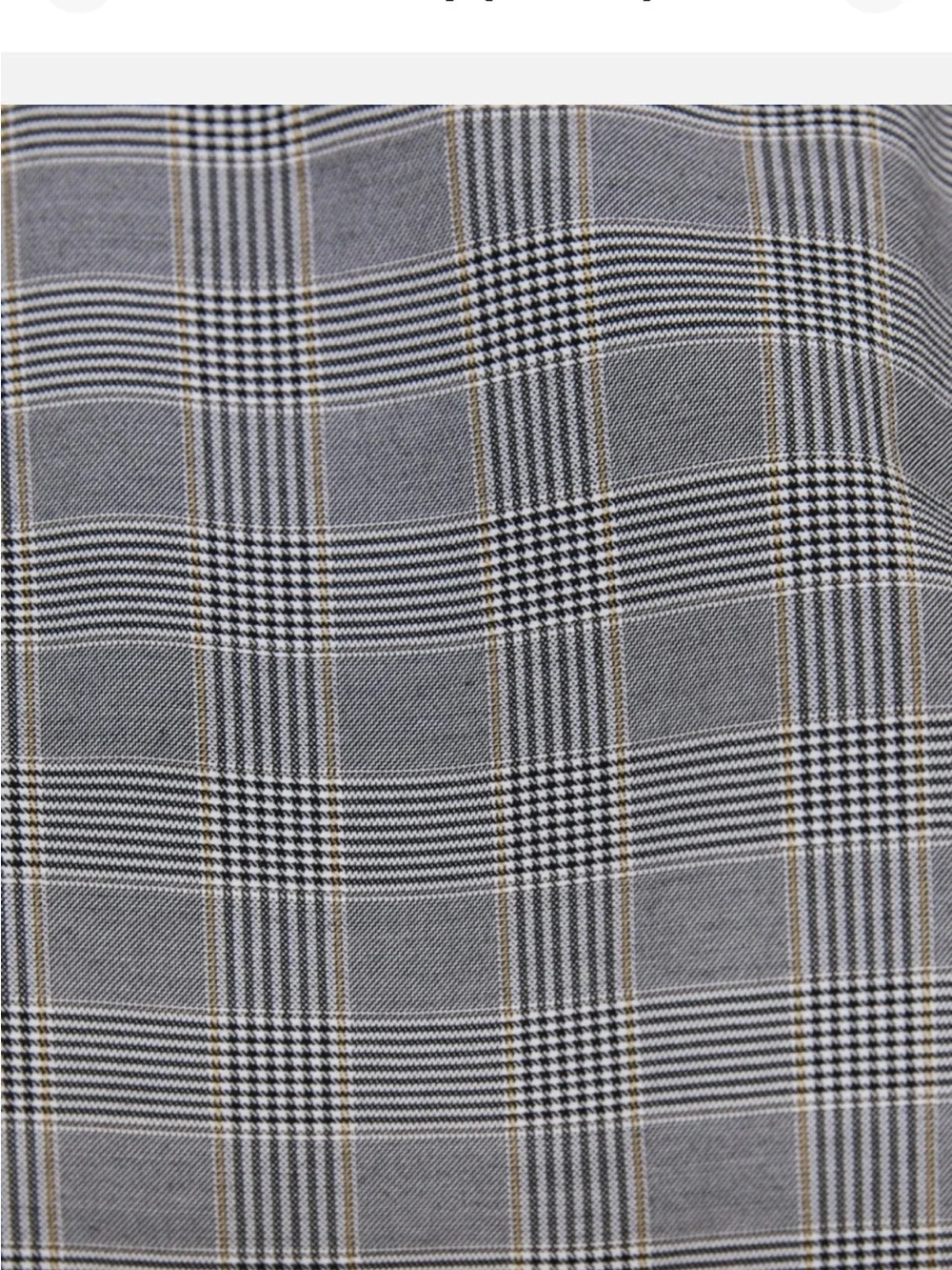 Zara Glen Plaid Ruffle Neck Blouse Size XS Puff Sleeve Cottagecore Black White